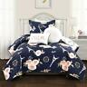 16t005349 Lush Decor Vintage Paris Rose Butterfly Script Quilt 848742096420
