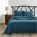 22667 Vhc Brands Rochelle Aegean Blue Piece King Quilt 840528118203