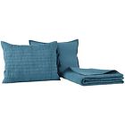 22669 Vhc Brands Rochelle Aegean Blue Ruched Twin Quilt 840528118227