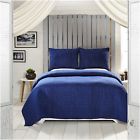 22681 Vhc Brands Rochelle Twilight Blue Piece Twin Quilt 840528118340