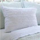 103cruff-ss 27 . Cream Linens Ruffle 21 Standard Taylor Sham