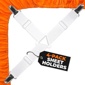 5 Stars United Llc 445036258286 Bed Sheet Straps Set Easy To Use Adjustable Elastic Fasteners W