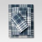 52215310 Threshold New Flannel Sheet Set King Blue Green 490622611164
