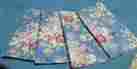 82x21 Cabbage Patch Country Rose Eddie Bauer Home Pink Floral Blue Valances Set 4 Rare