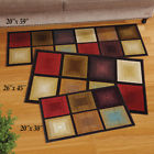 95525 Collections Etc Optic Squares Accent Rug Brown By