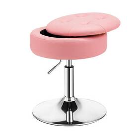 Adjustable 473511516638 360 Swivel Storage Vanity Stool With Removable Tray-pink - Color Pin
