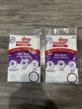 Allergy Essentials By Aller-ease 022415047364 New Allerease Bed Bug Pillow Protector King Size Lot 2