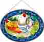 Apm715 Yozos Suncatchers Joan Baker Designs Country French Hens Glass Art Panel 19-1 4 X 14-1 4in 787853102432