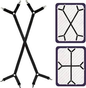 Attmu 313040648638 2 Pack Fitted Bed Sheet Fasteners Clips Adjustable Crisscross Holder S