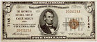 D005125a Bank Seal Huntington Ohio National 5 Rare Brown Columbus Lincoln 1929