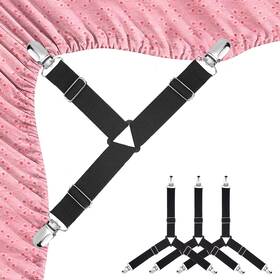 Beadnova 313016982919 Bed Sheet Straps 4 Pcs Triangle Holders Fitted Clips Ad