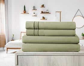Bedding 880571206137 Elif Twin Size Bed Sheets Set - Brushed Microfiber Super Soft Easy Care 3
