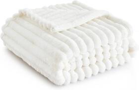 Bedshe 445040914987 Cozy Bedsure White Throw Blanket - Soft Fleece 50x60 For Women And Moms