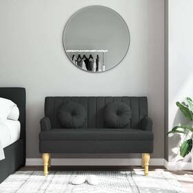 Bench Black Fabric 721012198371 100% Polyester Plywood Solid Rubber Wood