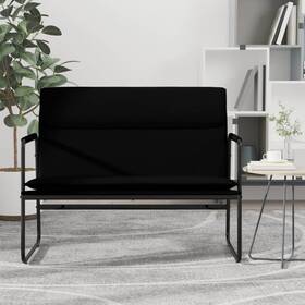 Bench Black Faux Leather Metal Plywood 720845675721 39.4 X 25.2 31.5 In