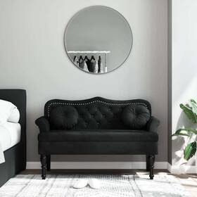 Bench Black Velvet 721012198500 100% Polyester Plywood Solid Rubber Wood