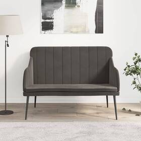 Bench Dark Gray Velvet Fabric Metal Plywood Medium 720845676711