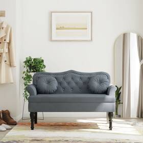Bench Dark Grey Velvet 721012198463 100% Polyester Plywood Solid Rubber Wood