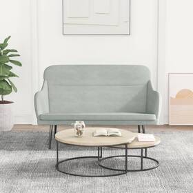 Bench Light Grey Velvet Medium Seats Loveseat 720845676513 Many