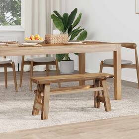 Bench Natural 721288550446 39.37 X 11.42 17.13 In Solid Teak Wood