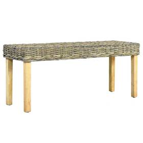 Bench Natural Kubu Rattan Solid Mango Wood Medium 719883760803