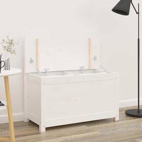 Bench White Solid Pine Wood Standard Rectangular Rustic 720845640804