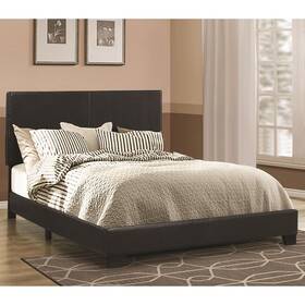 Bm182788 Benzara Leather Upholstered California King Size Platform Bed Gray Black
