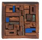 39166 Benzara Wall Panel Teak Wood