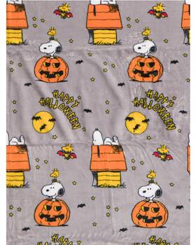 Berkshire Blanket 791551662891 Peanuts Halloween Throws And Blankets Gray - Happy 50 Inches By 7