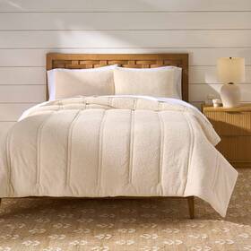 241742 Better Homes & Gardens And 3-piece Cream Cozy Knit Comforter Set Adult Full/queen