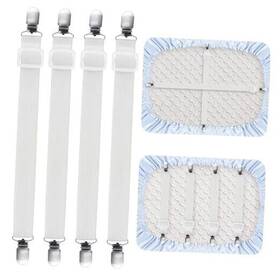 Xh0tnmkmv Bewudy 4 Pcs Adjustable Bed Sheet Straps Clips Elastic Mattress White