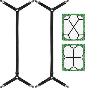 Bexicsea 445005426418 Bed Sheet Holder Corner Straps-adjustable Crisscross Clips Elastic Band Fi