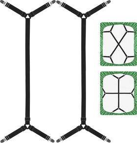 Bexicsea 445014670611 Bed Sheet Holder Corner Straps-adjustable Crisscross Clips Elastic Band Fi