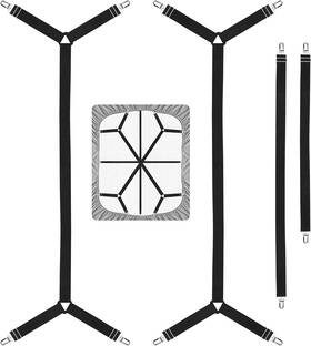 Bexicsea 711181938302 Bed Sheet Straps Adjustable Elastic Fasteners Secure Mattresses Covers