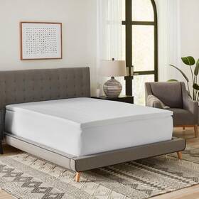 75854 Bodipedic Mattress Topper Hypoallergenic High Quality Memory Foam Medium White