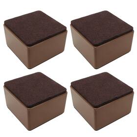 Bonsicoky Jr231006034 4 Pcs Self-adhesive Furniture 2.4 Inch L X W 2 H Brown Square