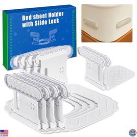 B0f6tm1lr1 Brand Odopok Fitted Sheet Holders 4pcs Corner Straps To Keep Sheets Firm And Tight White