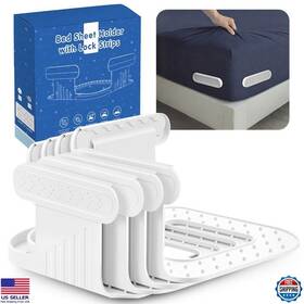Sheetholder-001 Brand Ontinny Upgraded Bed Sheet Holders For Corners Heavy Duty 4 Pack Extra Large Fitted