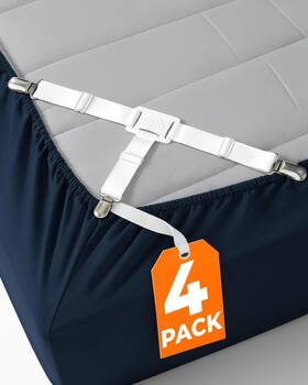 Cgk Unlimited 313057086072 Bed Sheet Holders - Adjustable Elastic Fasteners With Metal Clips