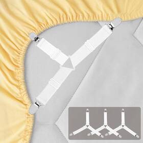 Coobigo 445044590552 4pcs Bed Sheet Straps Holders Adjustable Non Slip Elastic Bedsheet Grippers Tri