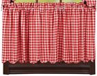 Cottage Red Plaid Window Country Lined Tiers Breckenridge Collection - Style