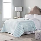 Cotton King Grand Taupe Checkered Hotel Blanket