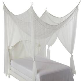 5007285 Cotton Loft Heavenly Crystal 4 Post Bed Canopy White