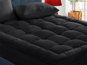Cymula Kc-031 Queen Size 8-21 Inch Deep Pocket Black Polyester Mattress Topper