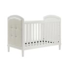 65857177435 Da7760b3w Baby Relax Senna Upholstered Crib In White Finish
