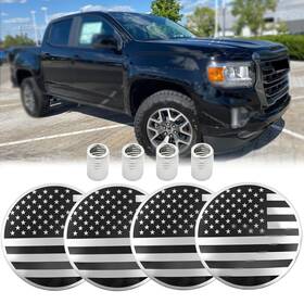 Deermoto Qp37011cl 4 Pcs 3 1/4 Inches 83mm Car Wheel Center Hub Cover For Chevrolet Silver Black