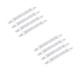 Dependable Industries Inc. Essentials 097958183961 Set Of 8 Bed Sheet Grippers Mattress Pad Fasteners With Plastic Clasps Garter