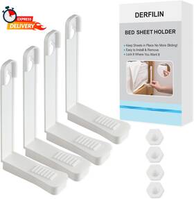 Derfilin 313027497488 4pcs Bed Sheet Holder Clips Lock Fitted Fits Mattresses 15 Cm 6
