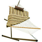Desert Stripe Suesport Hammock Swings Rope With Stand Cushion Pad Pillow Quilt Bed Size Backyard Porch 704342122283