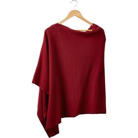 811104 Design Imports Tickled Pink Currant Solid Cotton Poncho
